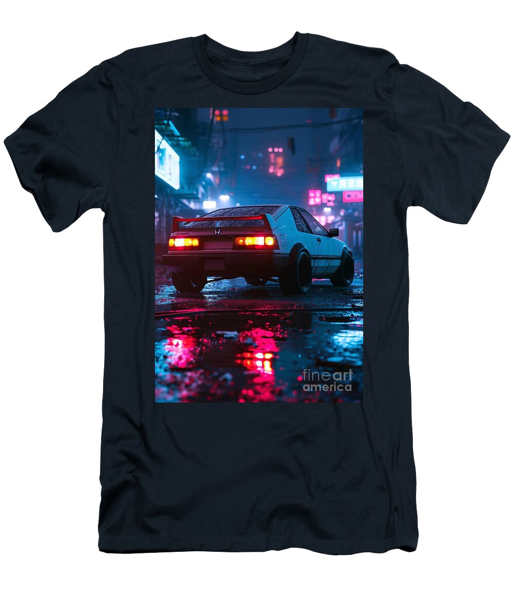 Honda Civic Hatchback Car Rear Perspective Clark Leffler T-Shirt