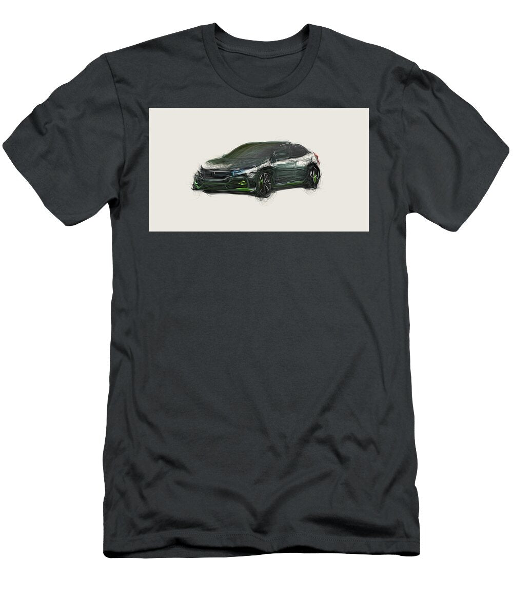 Honda Civic Hatchback Prototype Car Drawing Carstoon Concept T-Shirt