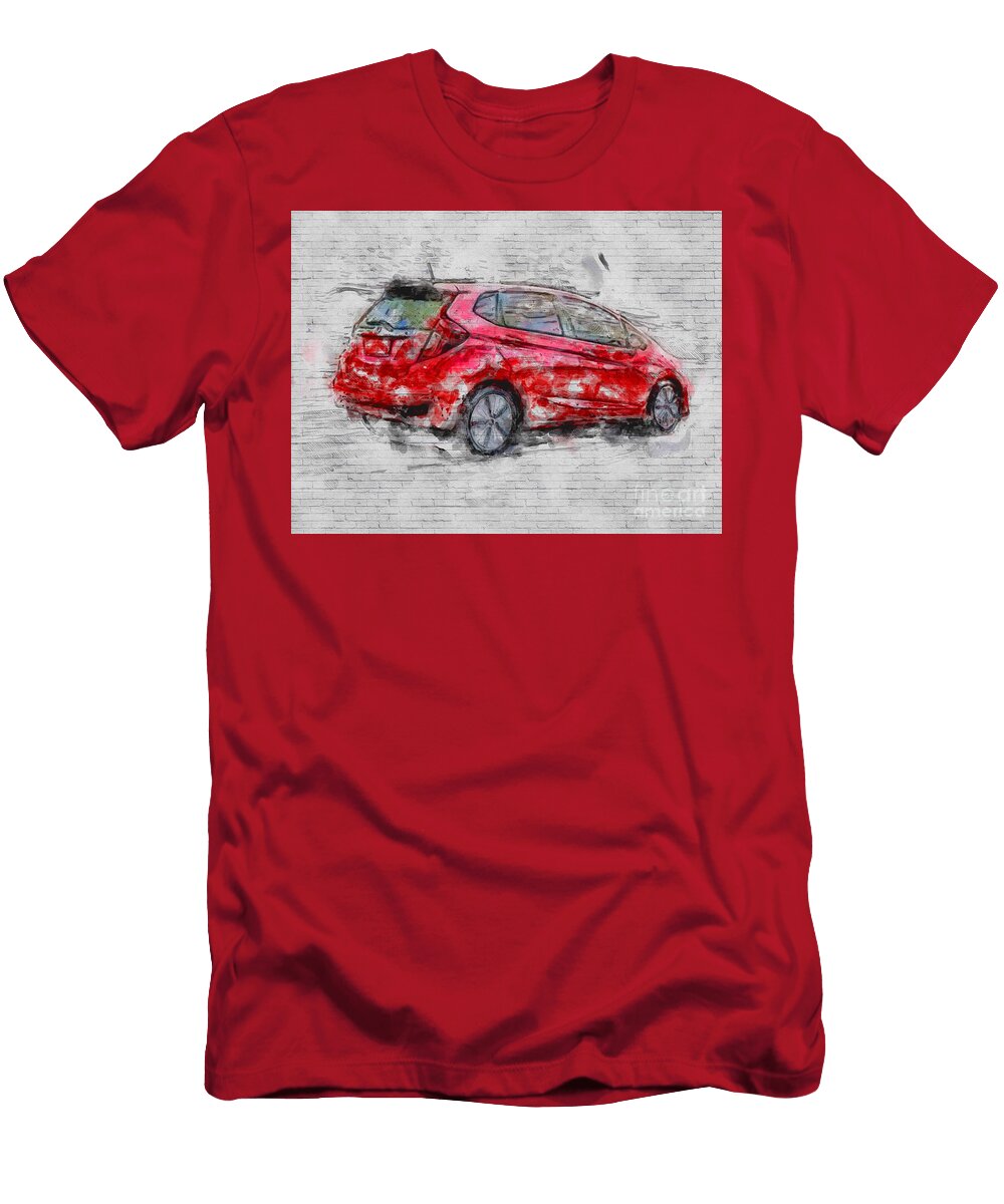 Honda Fit 2018 Side Red Hatchback New Japanese Cars Ashtyn Treutel T-Shirt