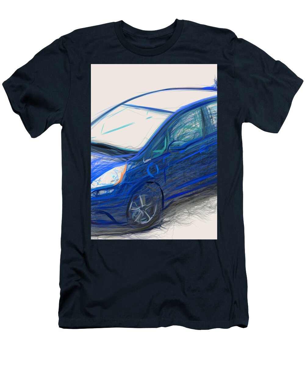 Honda Fit Ev Hatchback Drawing Carstoon Concept T-Shirt