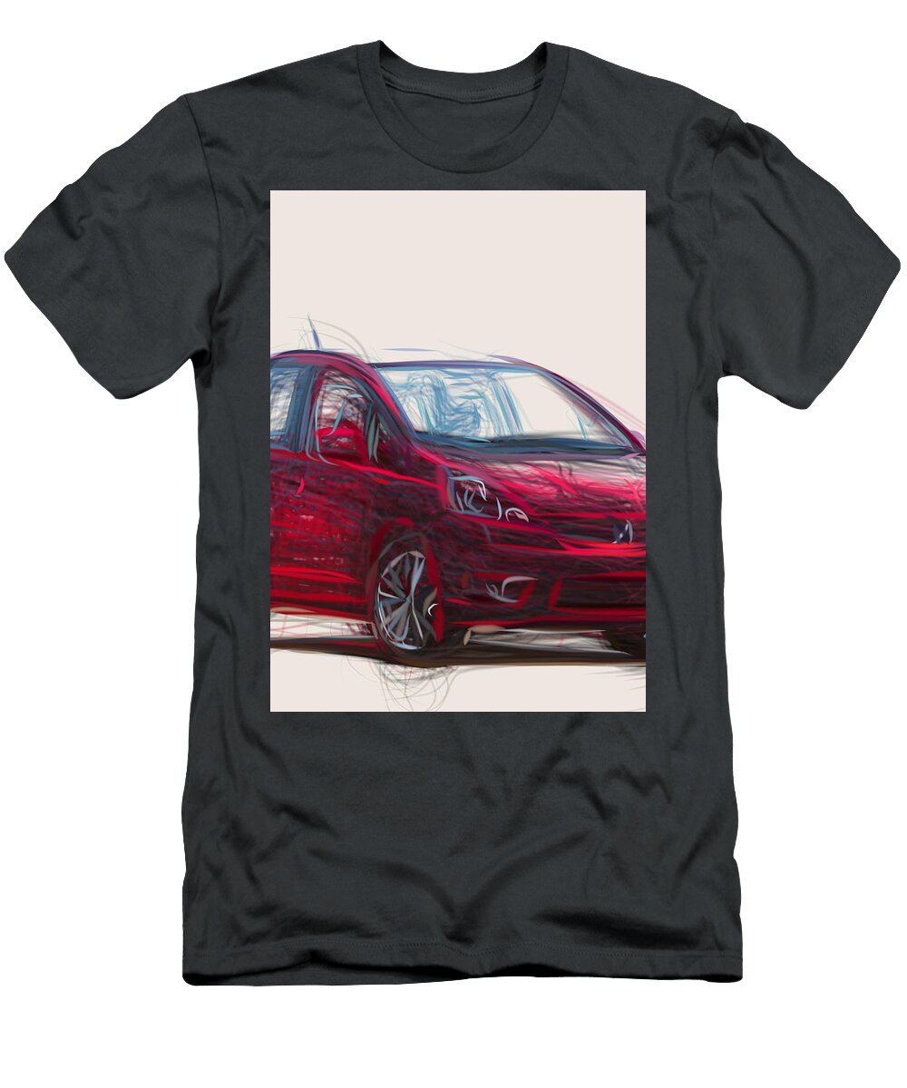 Honda Fit Hatchback Drawing Carstoon Concept T-Shirt