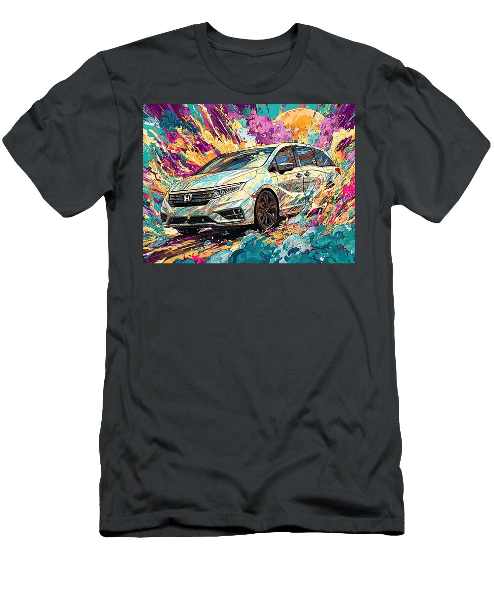 Honda Odyssey 2023 Minivan Colorful Car Abstract Design Vibrant Abstract Car Art Hollie Love T-Shirt
