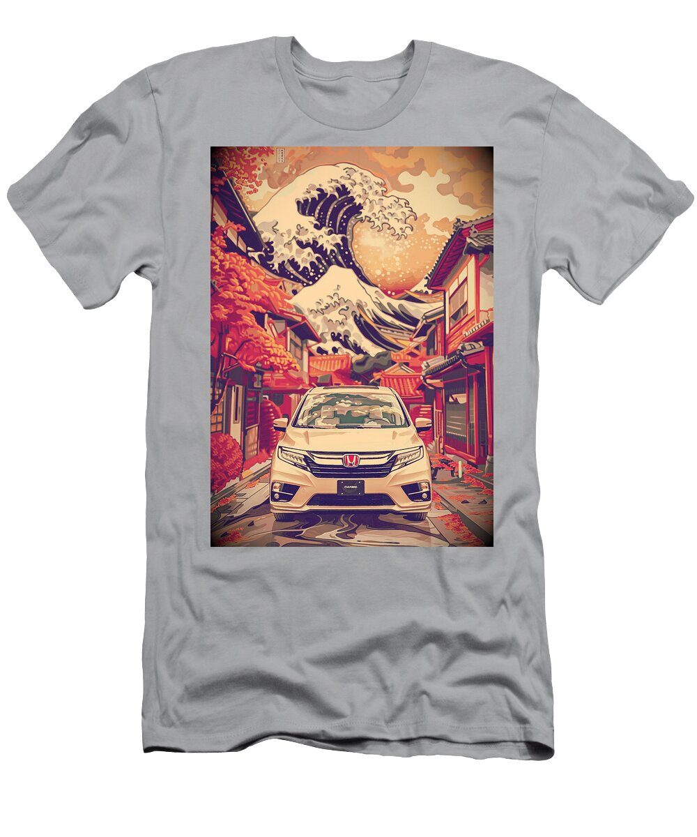 Honda Odyssey Honda Odyssey in a Japanese Streetscape with Great Wave Kari Goldfalse T-Shirt