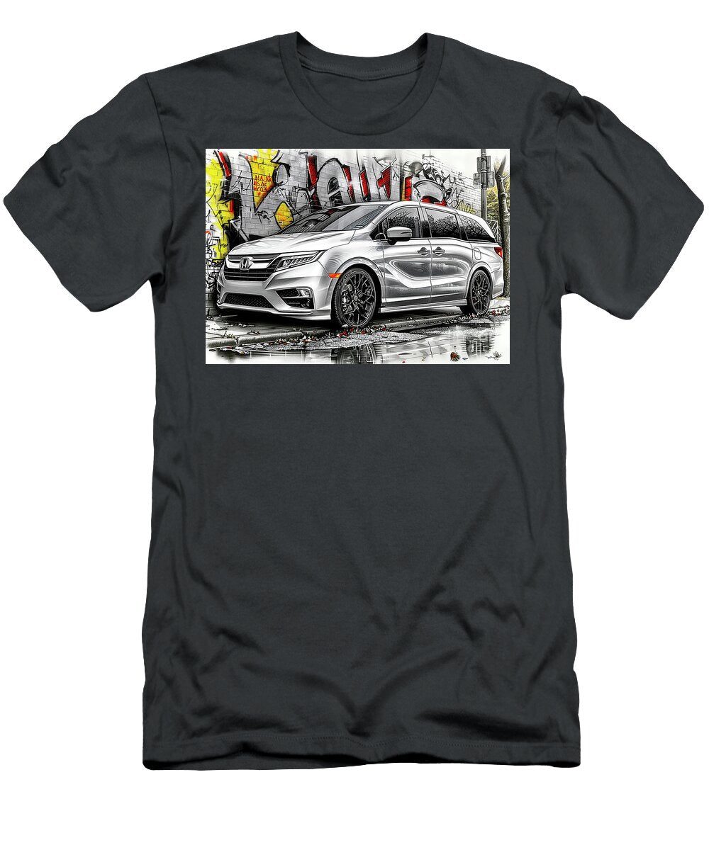 Honda Odyssey Silver Honda Odyssey Minivan with Graffiti Wall Background Lowell Harann T-Shirt