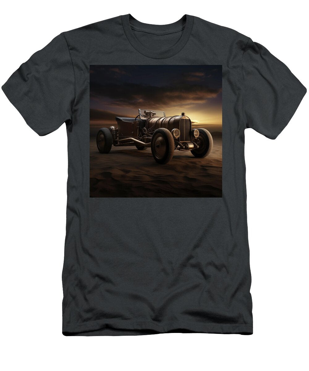 Hotrod Steampunk Roadster At Sunset in the Wilderness Yo Pedro T-Shirt