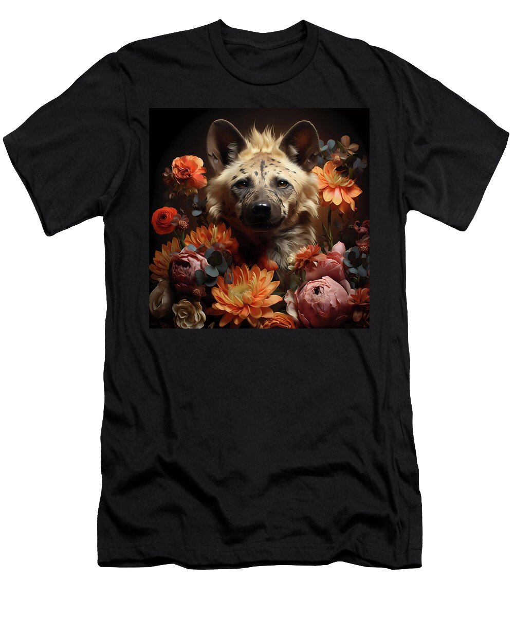 Hyena in Flowers Vaclav Zabransky T-Shirt