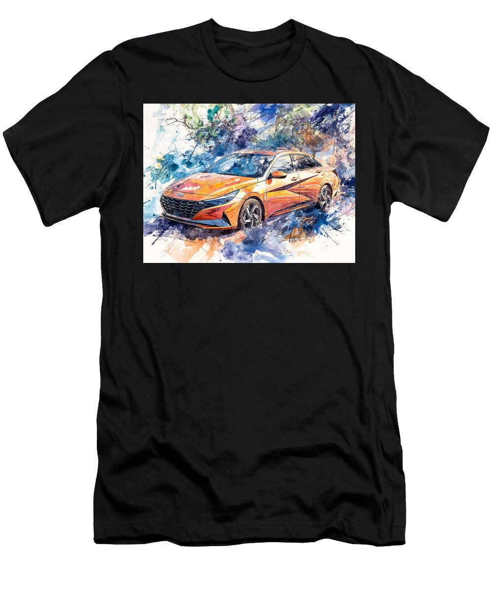 Hyundai Elantra 2023 Sedan Colorful Art Abstract Car Vibrant Abstract Car Painting Hollie Love T-Shirt