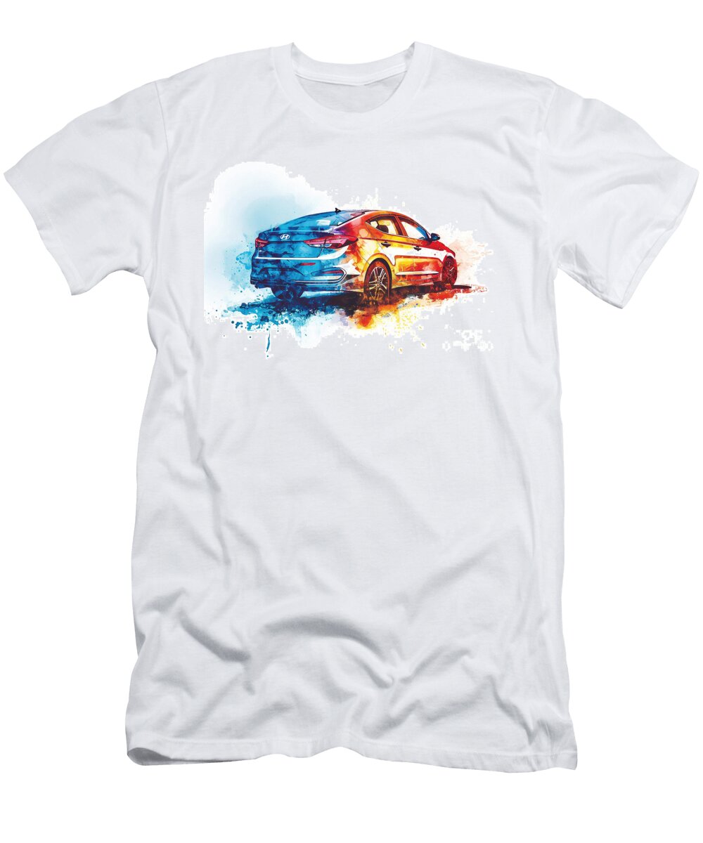 Hyundai Elantra Watercolor Abstract Vehicle Clark Leffler T-Shirt