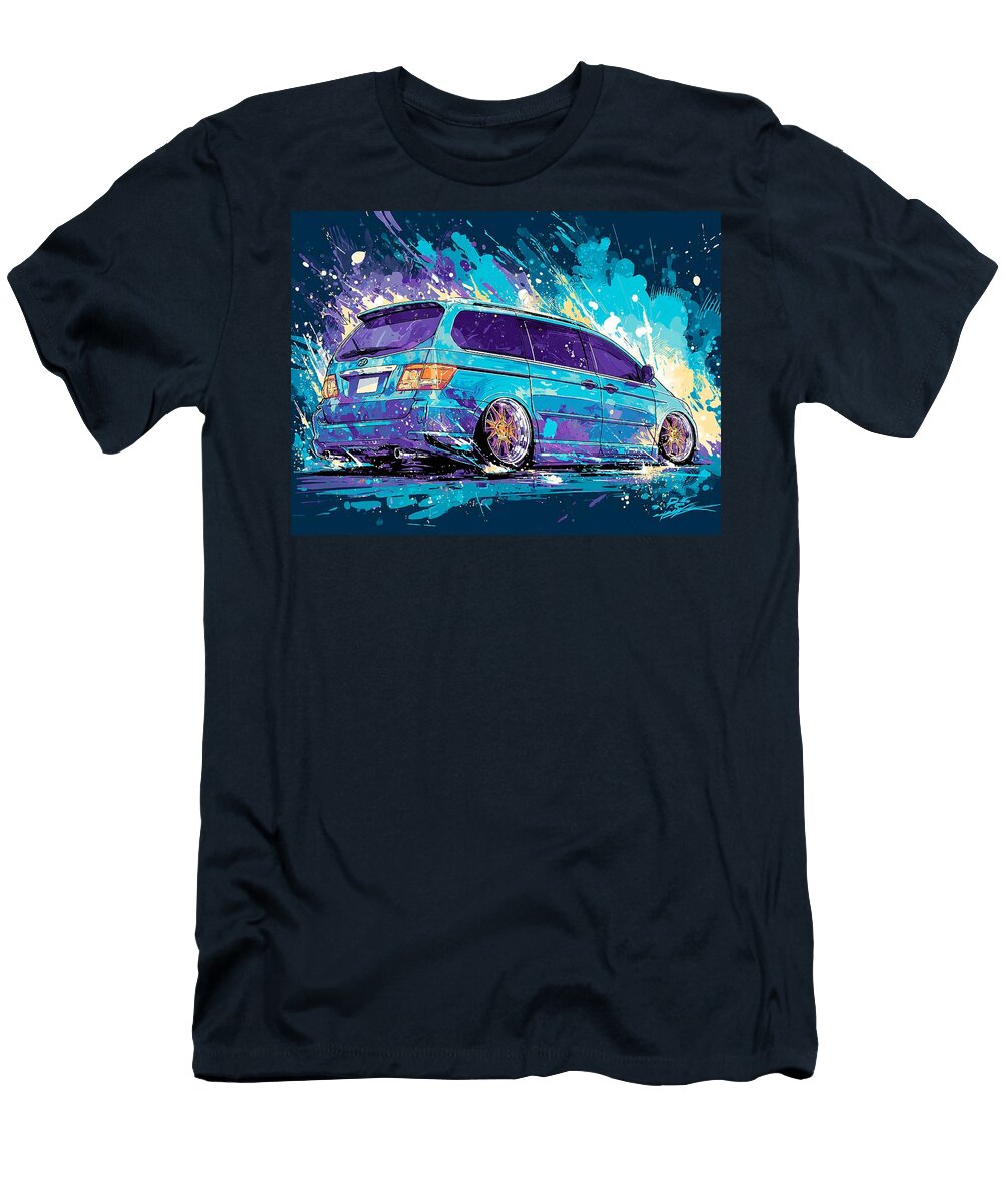 Hyundai Entourage 2007 Minivan Modern Design Colorful Car Vibrant Blue Car Art Hollie Love T-Shirt