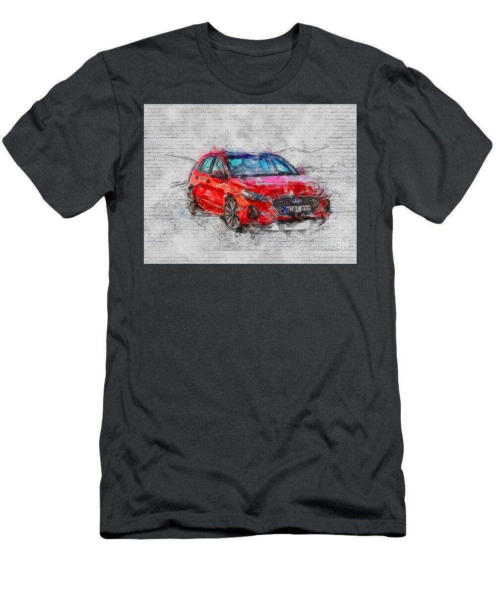 Hyundai I30 2018 Hatchback New Red Korean Car Ashtyn Treutel T-Shirt