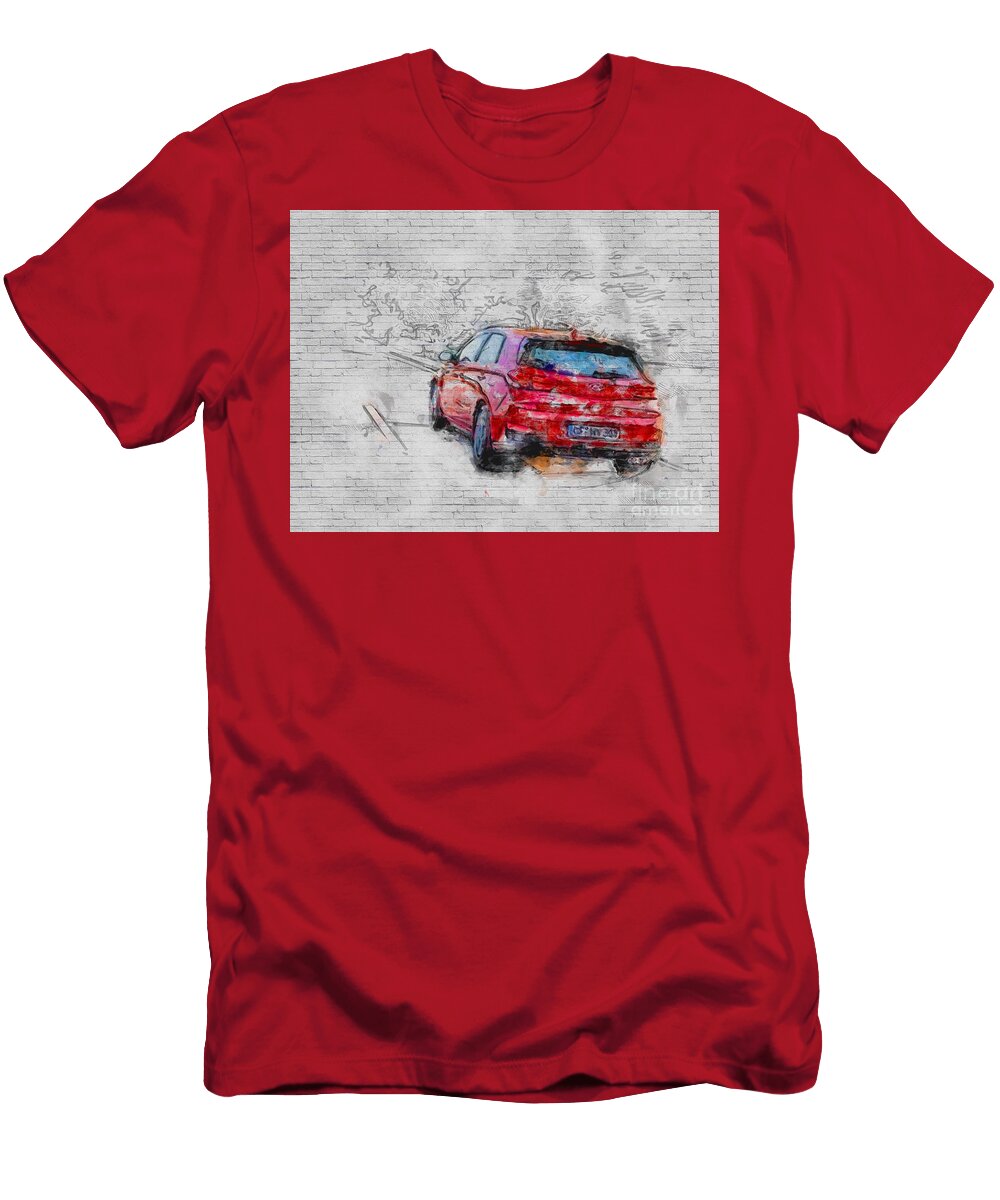 Hyundai I30 N Line 2019 Rear Red Hatchback New Korean Cars Ashtyn Treutel T-Shirt