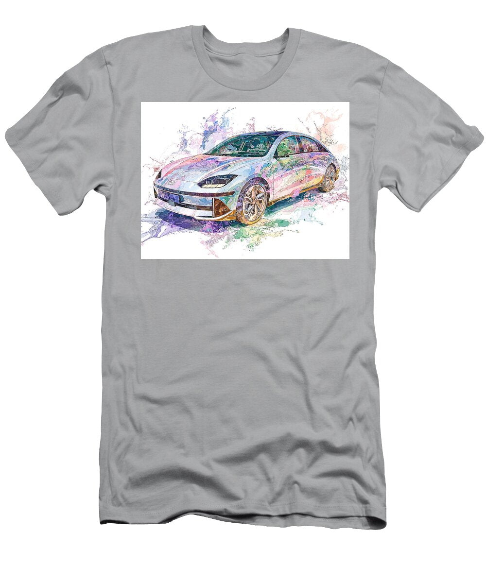 Hyundai Ioniq 6 2023 Electric Sedan Abstract Car Colorful Design Abstract Colorful Car Design Hollie Love T-Shirt