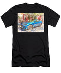Hyundai Sonata 2023 Sedan Urban Scene Blue Sedan Blue Sedan in a Cityscape Hollie Love T-Shirt