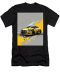 Hyundai Stride Hyundai Veloster Turbo Hatchback Yellow Sports Car with Aggressive Graphics Cortez Schinner T-Shirt