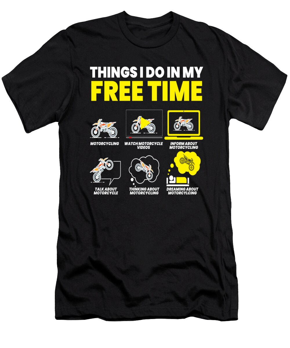 I Do in My Free Time Motorcycle Biker Moon T-Shirt