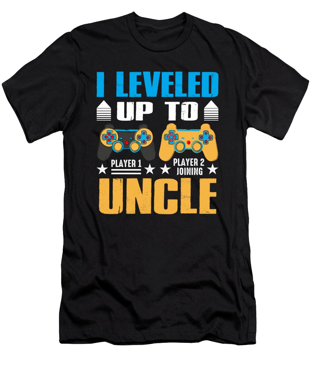 I Leveled Up to Uncle Gamer Player 1 Player 2 Joining Gaming Dhbubble T-Shirt