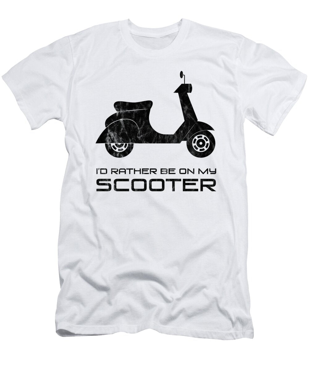 Id Rather Be on My Scooter Funny Motorbike Hip Black Henry B T-Shirt