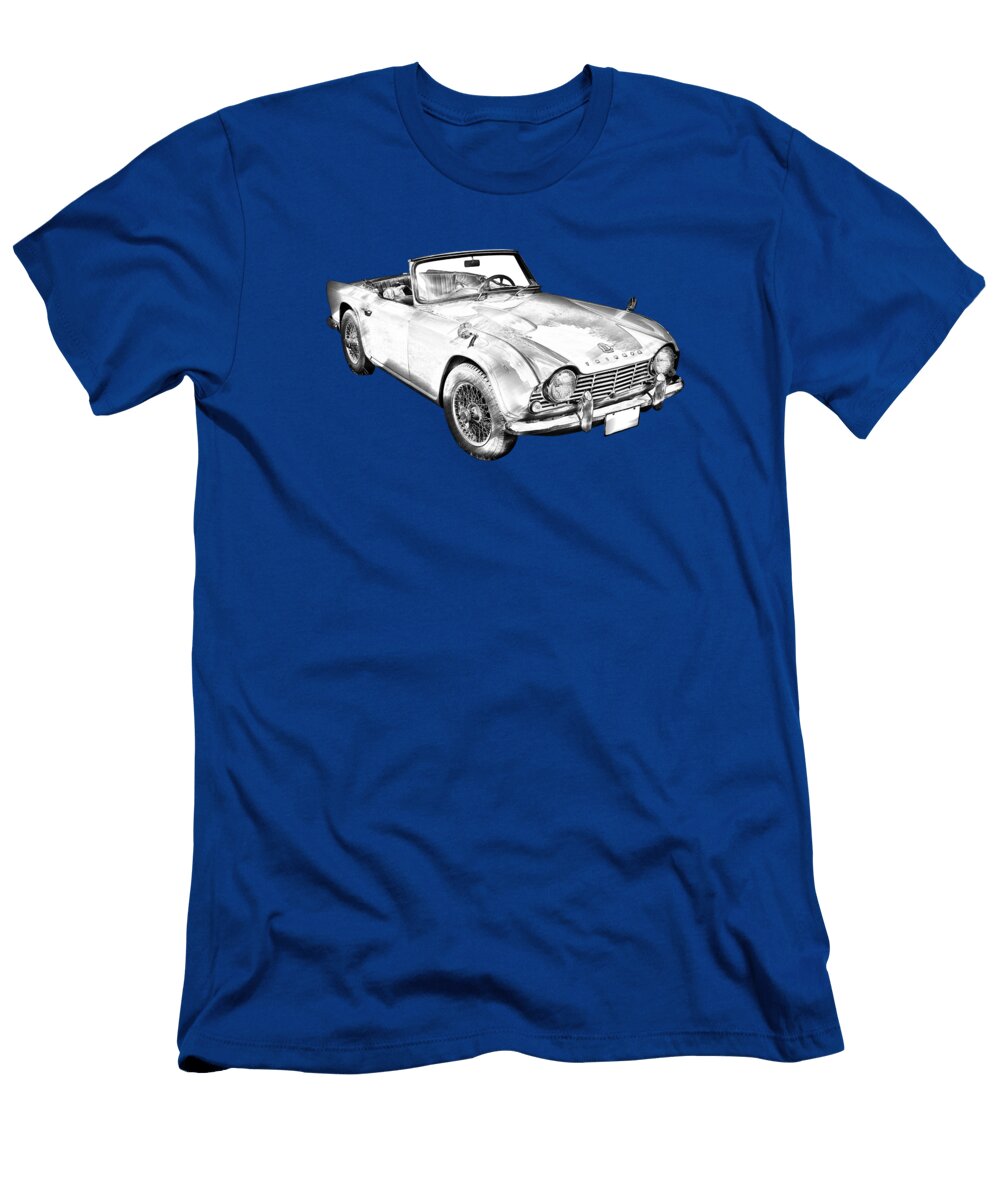 Illustration of Triumph Tr4 Sports Car Keith Webber Jr T-Shirt