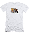 Illustration of Wood Textured Ai Generated Vintage Wagon on White Background Sreedhar Yedlapati T-Shirt