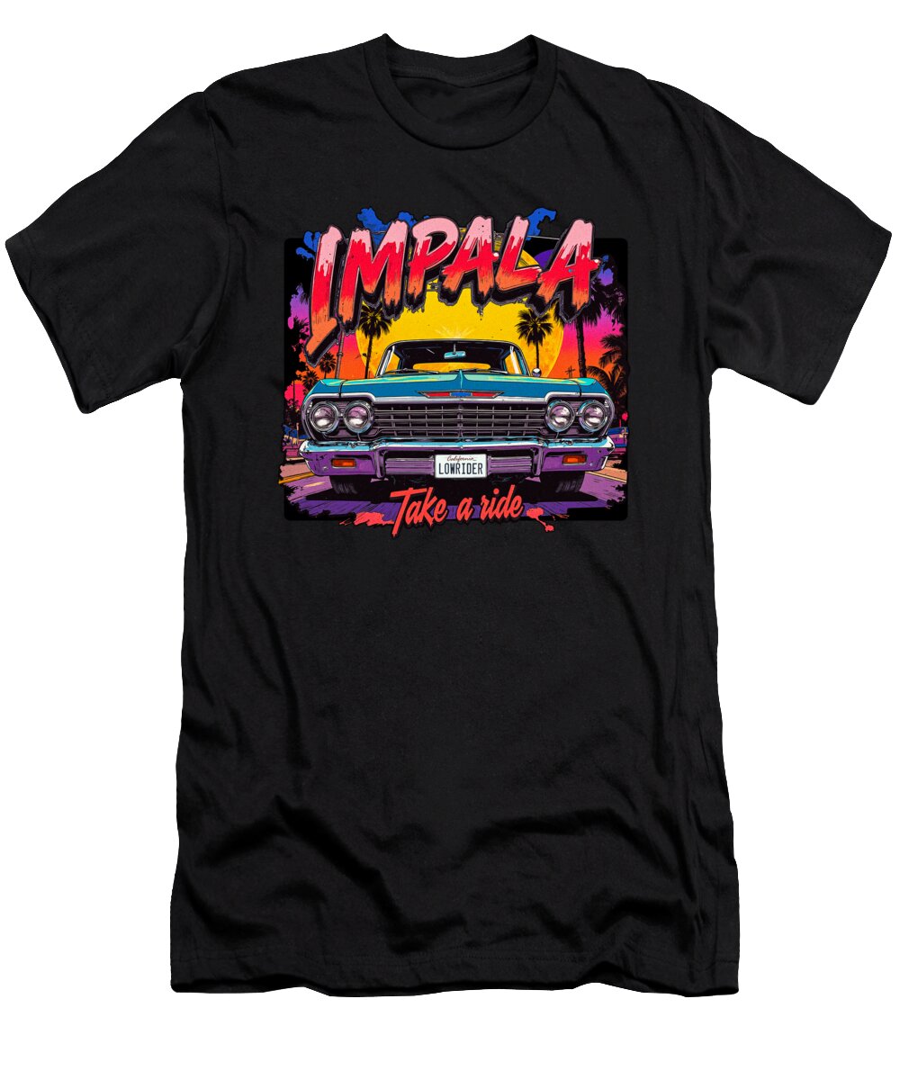 Impala Lowrider Car Arty T-Shirt