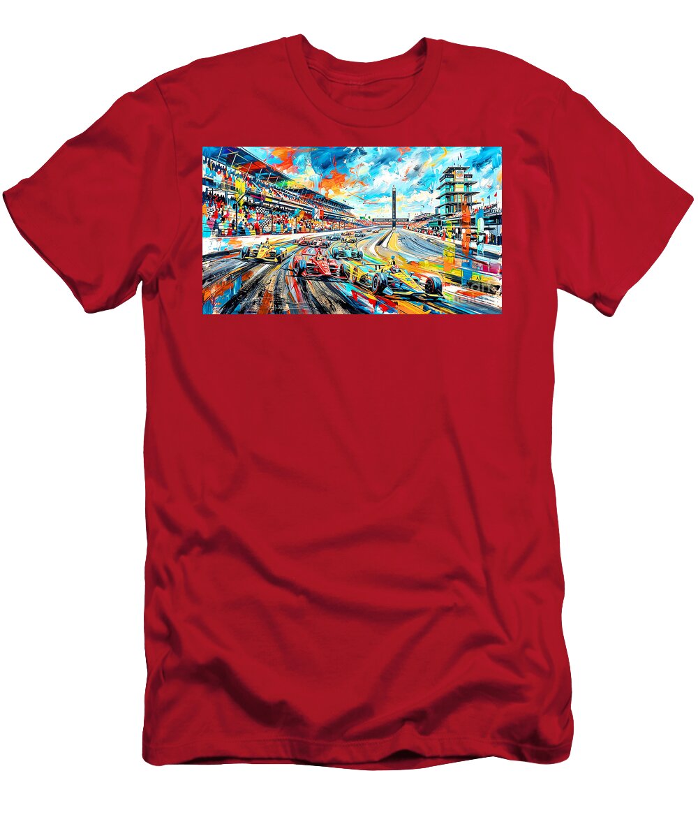 Indianapolis 500 the Greatest Spectacle Automotive Art 20260510a Wingsdomain Art and Photography T-Shirt