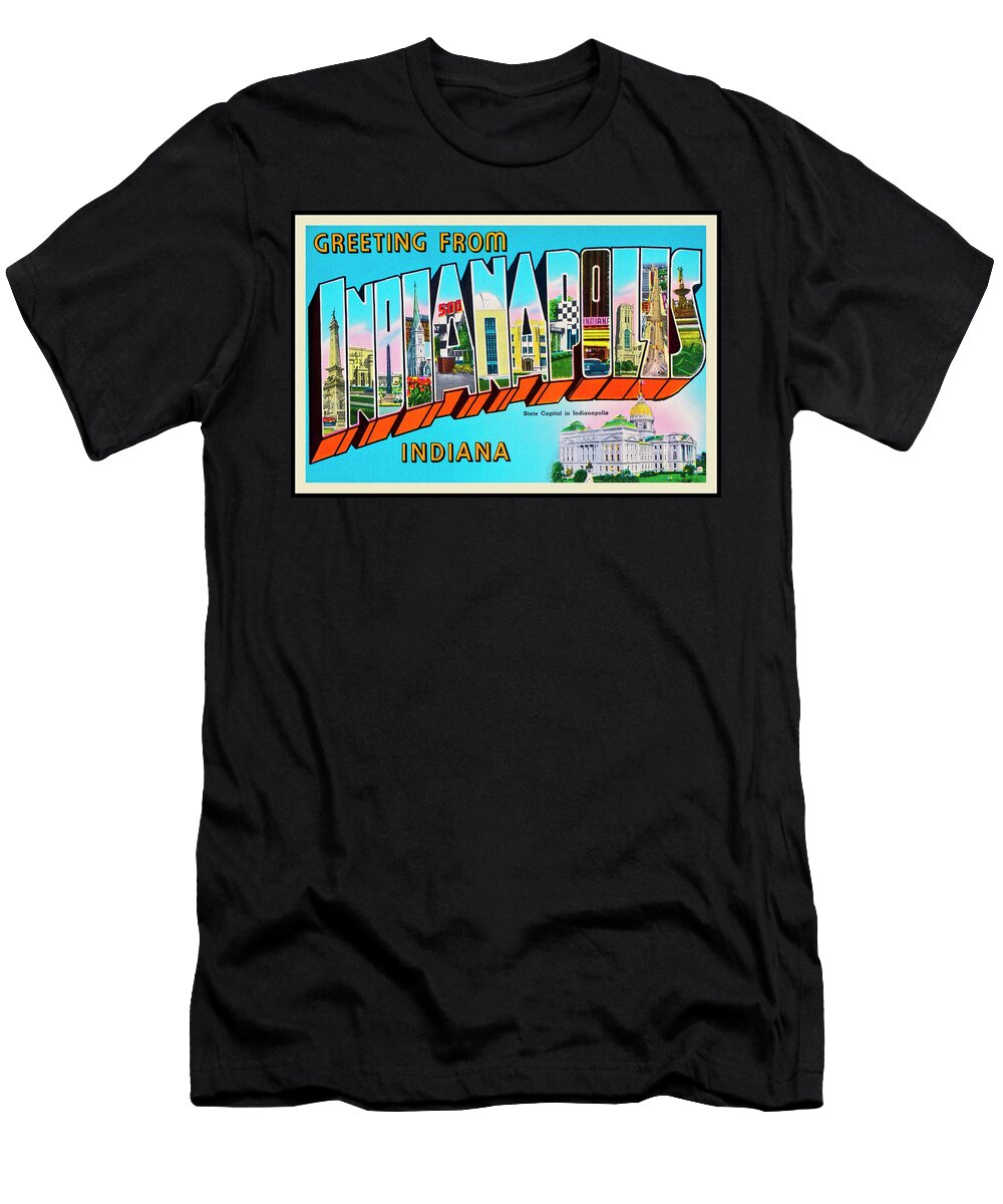Indianapolis Indiana Retro Vintage Travel Poster Carol Japp T-Shirt