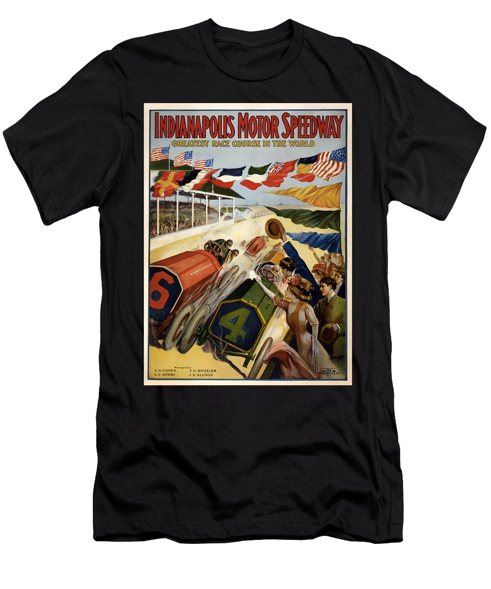 Indianapolis Motor Speedway Vintage Lithograph Mountain Dreams T-Shirt
