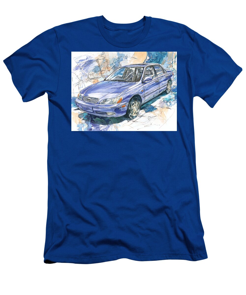 Infiniti I30 2000 Sedan Purple Sedan Artistic Car Purple Sedan Art Hollie Love T-Shirt