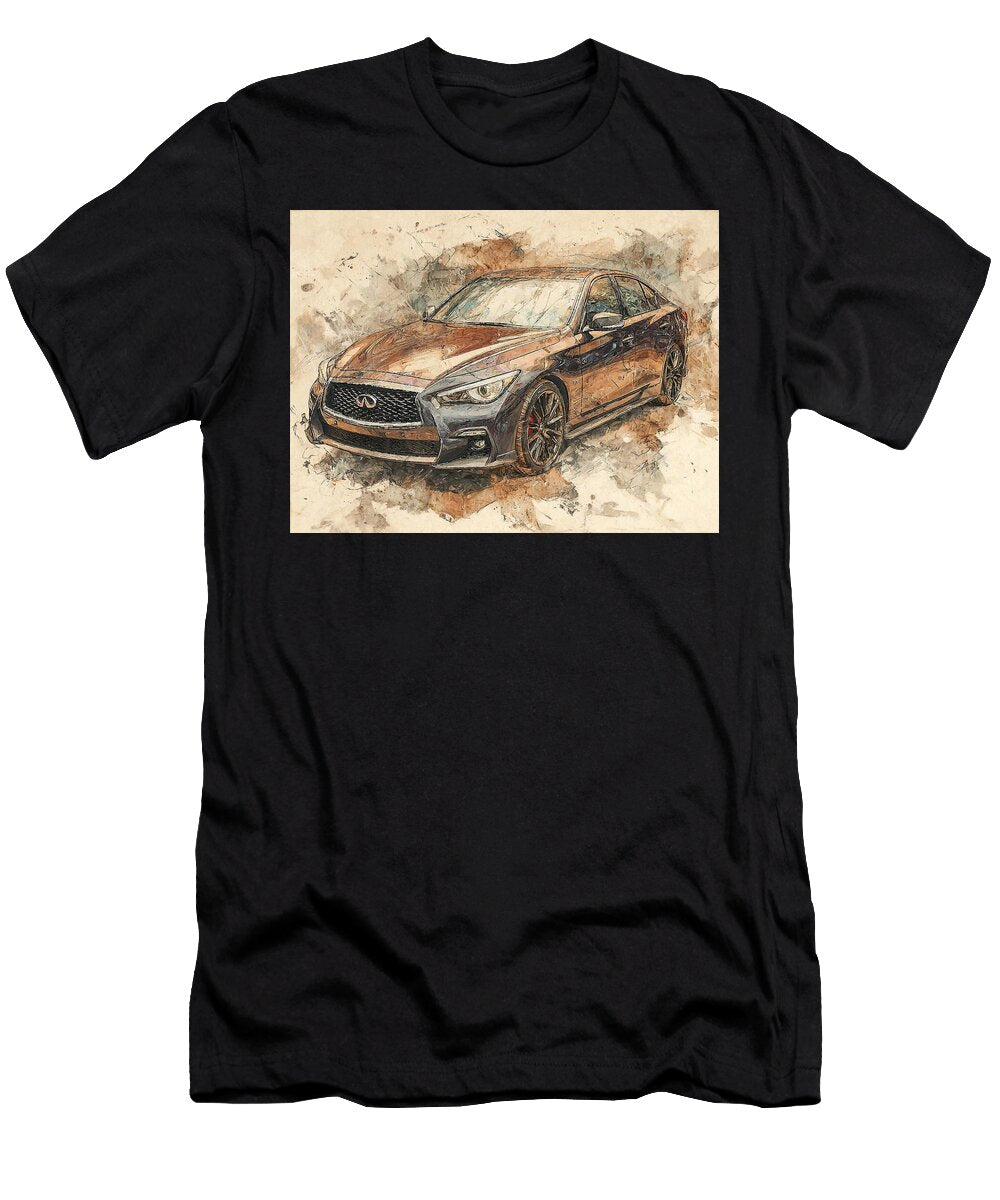 Infiniti Q50 2023 Sedan Luxury Car Automotive Art Stunning Luxury Car Drawing Hollie Love T-Shirt