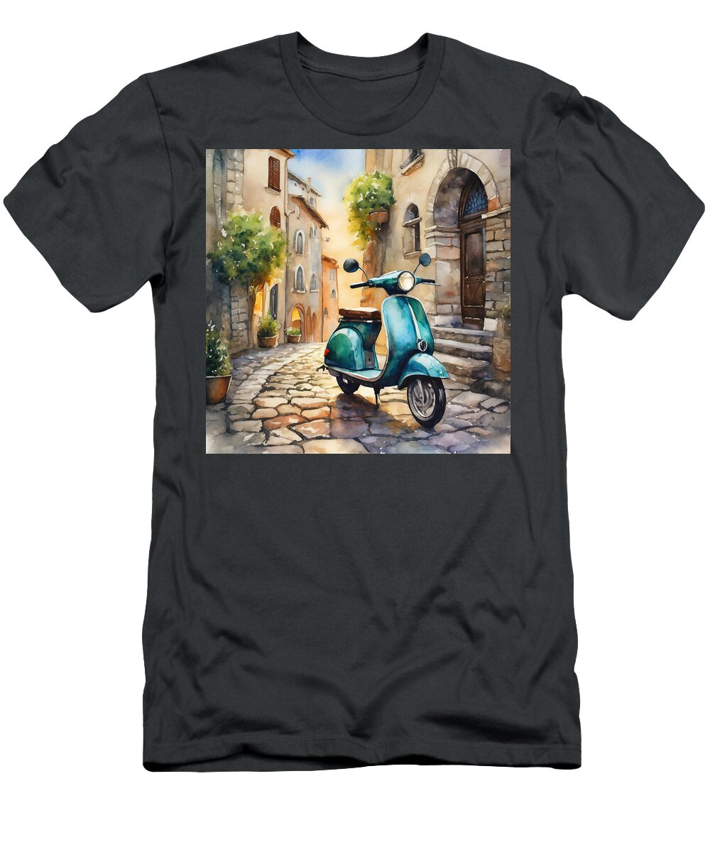 Italian Blue Scooter Mi Tzura T-Shirt