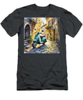 Italian Street and Blue Scooter Mi Tzura T-Shirt