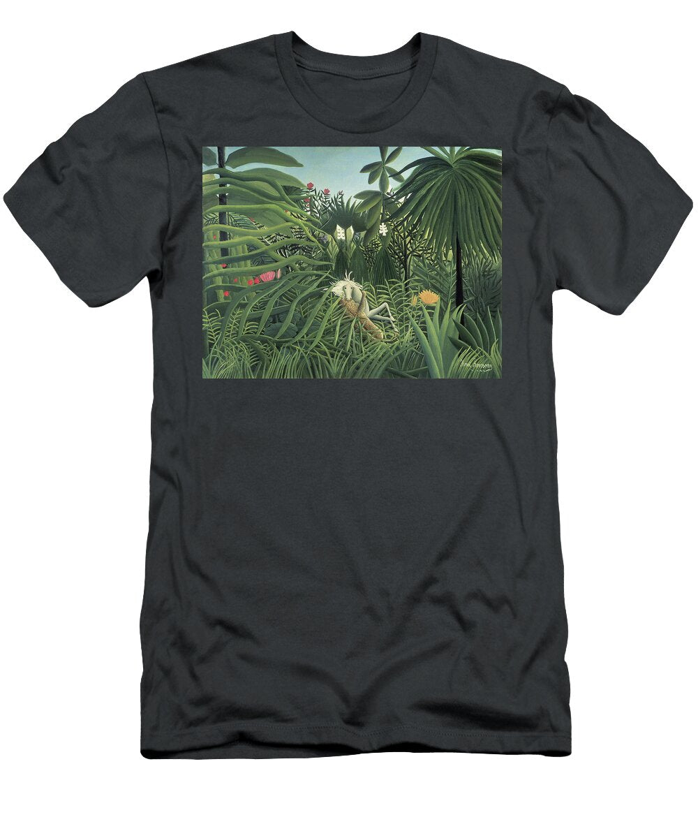 Jaguar Attacking a Horse Henri Rousseau T-Shirt