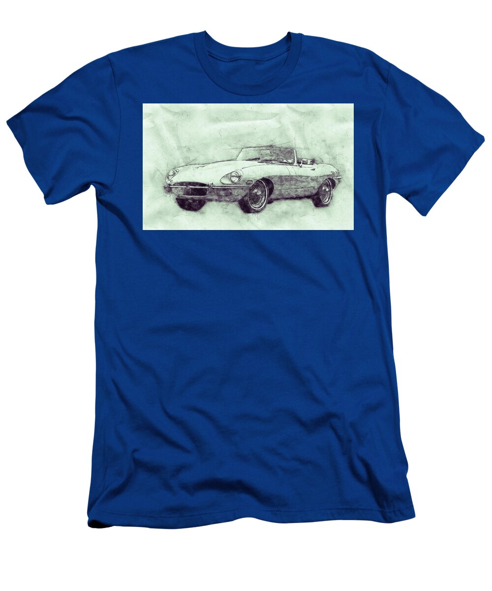 Jaguar E Type 3 Jaguar Xk E Sports Car Automotive Art Car Posters Studio Grafiikka T-Shirt