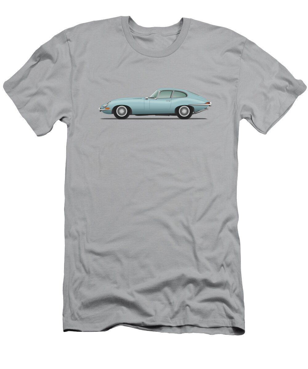 Jaguar E Type Fixed Head Coupe Silver Blue Steve H Clark Photography T-Shirt