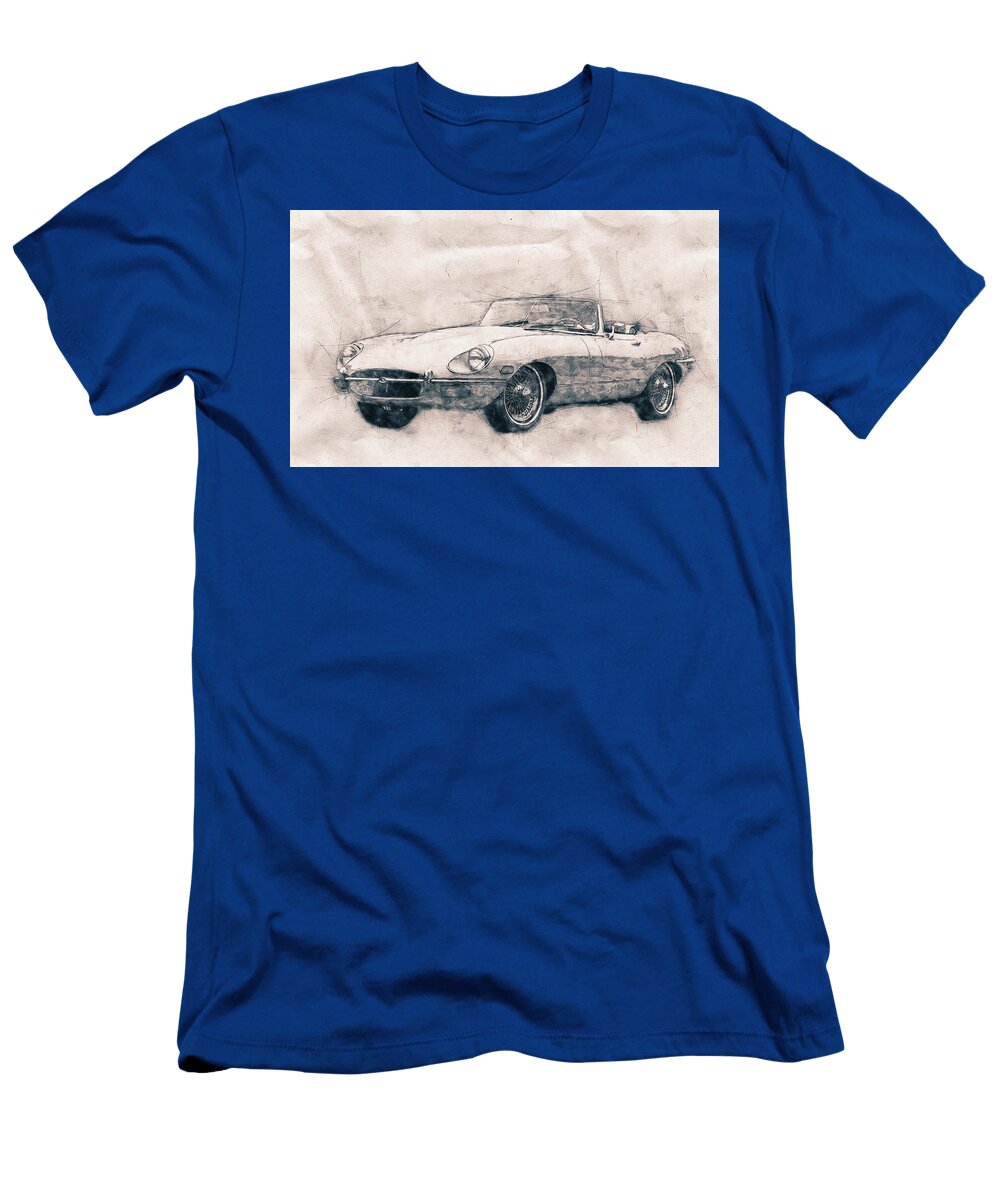 Jaguar E Type Jaguar Xk E Sports Car Automotive Art Car Posters Studio Grafiikka T-Shirt