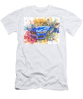 Jaguar Xe 2015 Sedan Colorful Art Abstract Car Vibrant Blue Car Abstract Art Hollie Love T-Shirt