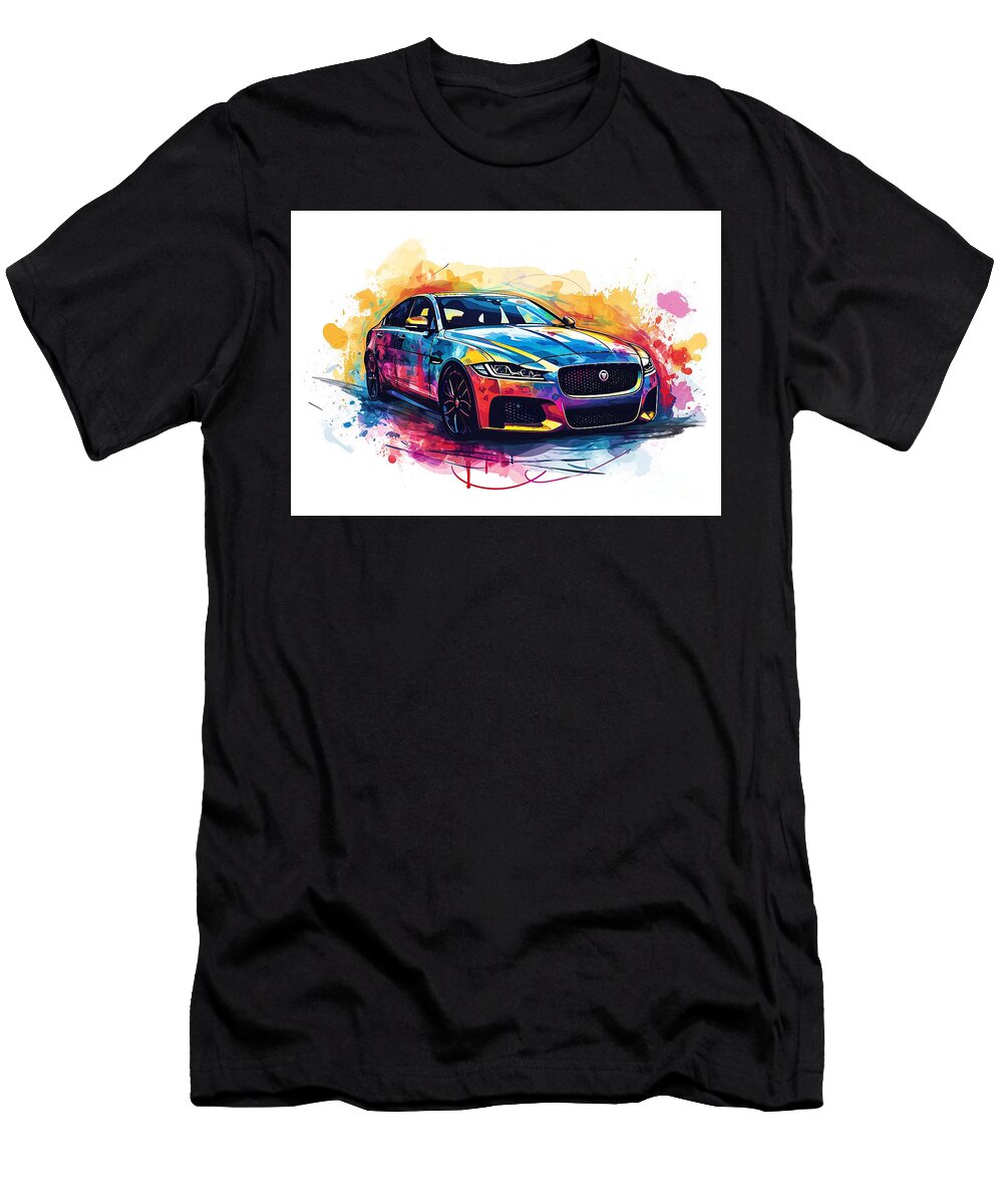 Jaguar Xe Auto Vibrant Colors Clark Leffler T-Shirt