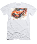 Jaguar Xj 2006 Sedan Luxury Car Watercolor Art Vibrant Red Car Watercolor Hollie Love T-Shirt
