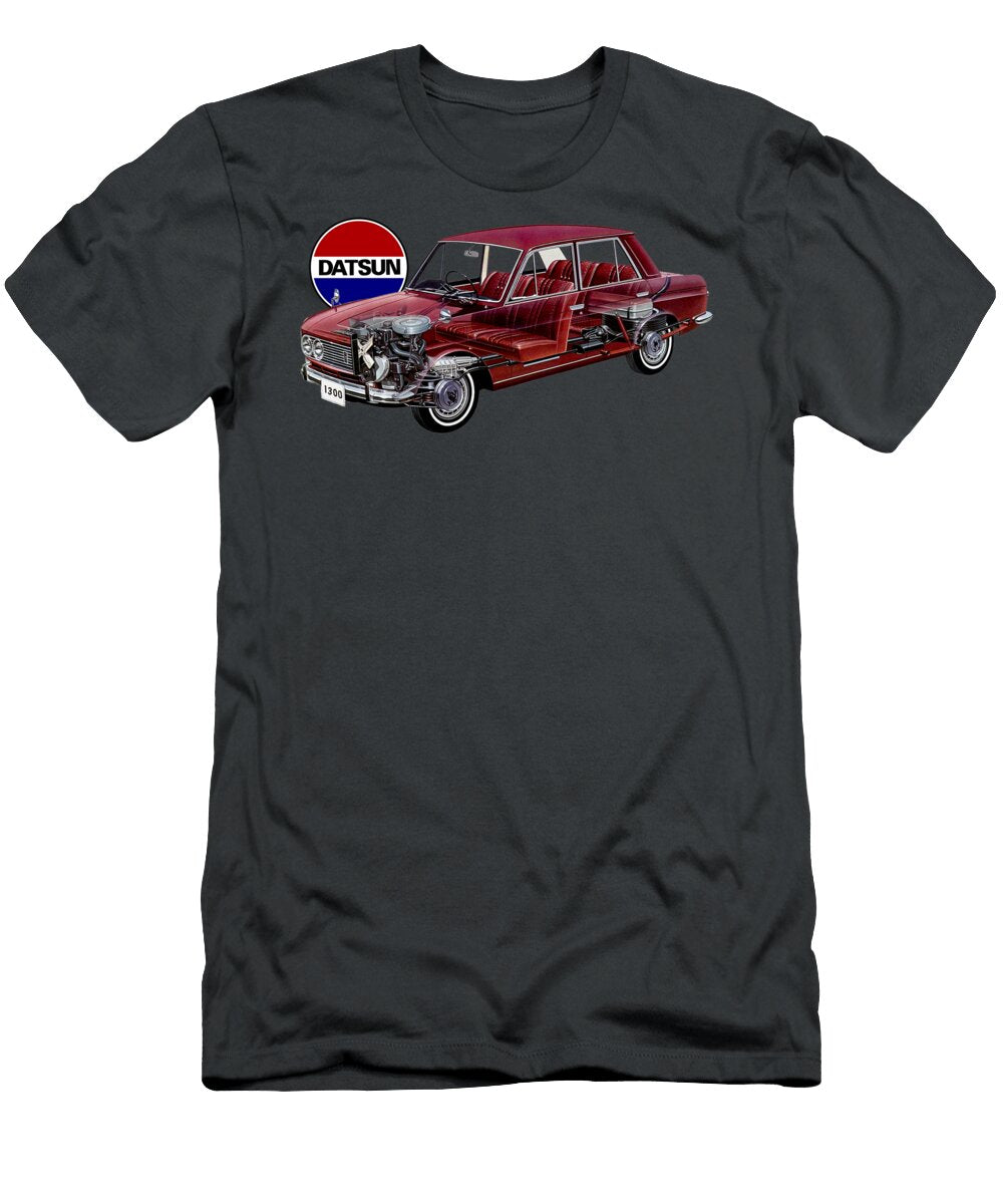 Japanese 4 Door Car Datsun Bluebird Sedan Cutaway Art Vladyslav Shapovalenko T-Shirt