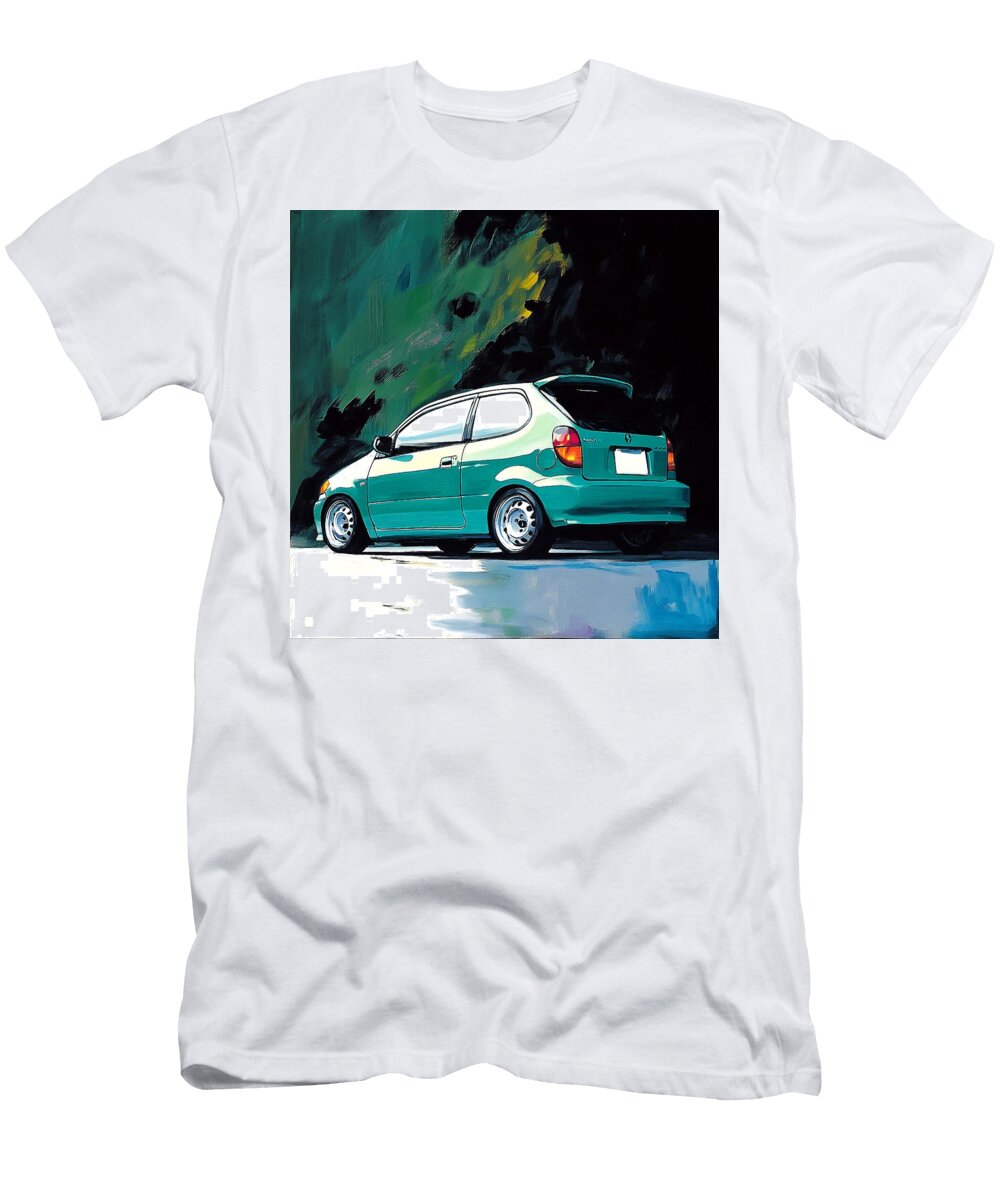 Japanese Car Art Car Toyota Vitz 1999 Japan Hatchback Jdm Car Vintage Green Car Grayson Sheppard T-Shirt