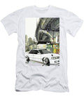 Japanese Cityscape with a White Modified Nissan Bluebird Car Lowell Harann T-Shirt