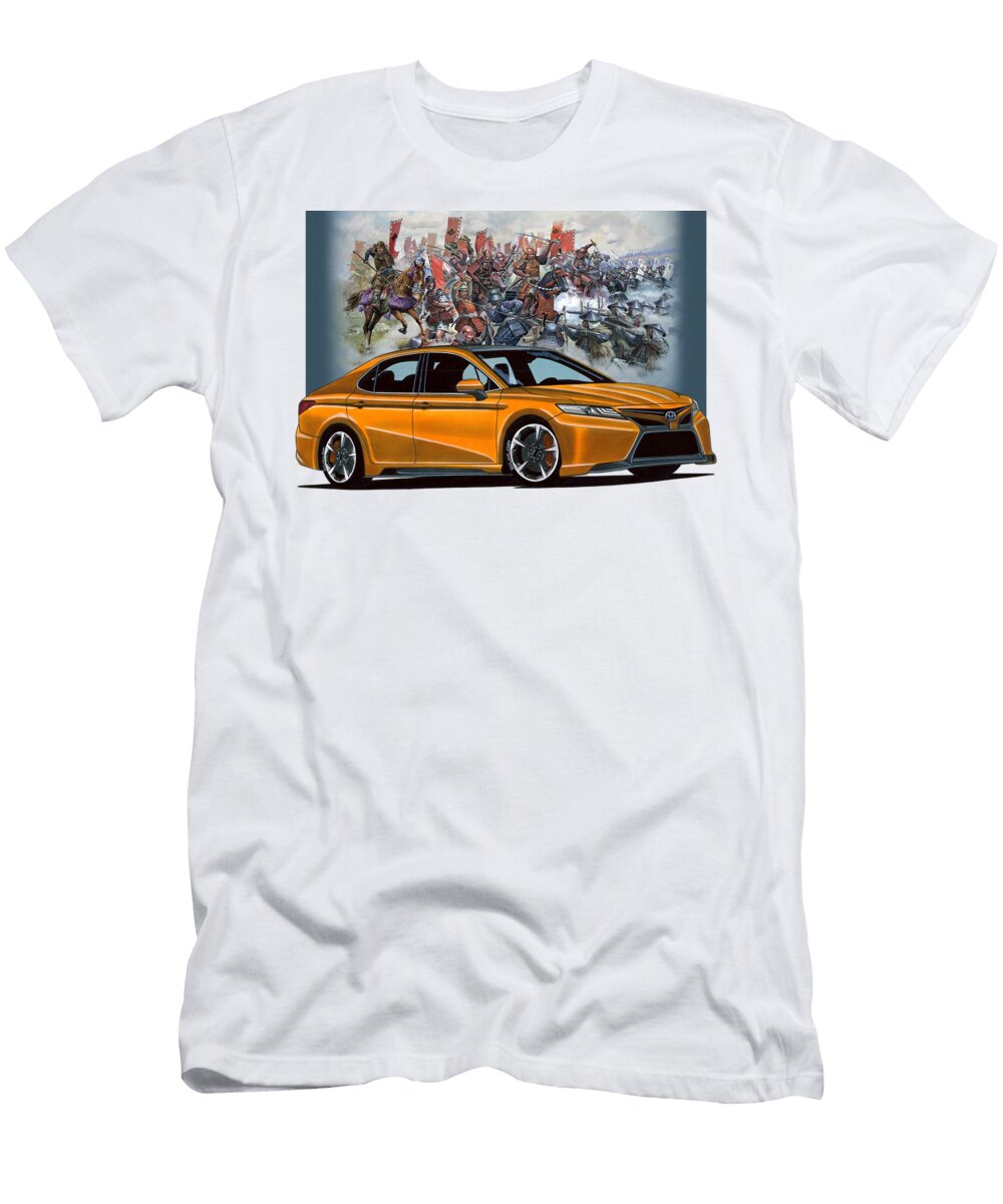 Japanese Jdm Legend 4 Door Sedan Trd Toyota Camry Xv70 V6 35l with Samurai War Vladyslav Shapovalenko T-Shirt
