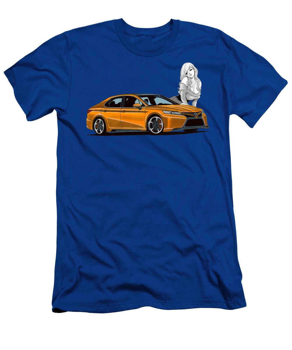 Japanese Jdm Legend 4 Door Sedan Trd Toyota Camry Xv70 V6 35l with Sexy Cute Manga Girl Vladyslav Shapovalenko T-Shirt