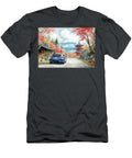 Japanese Mountain Landscape with Pagoda and Honda Civic Hatchback Car Kyran Estrada T-Shirt