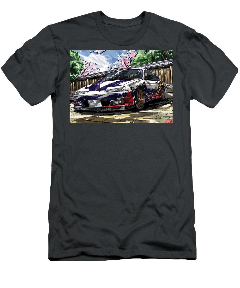 Japanese Sports Car Illustration with Cherry Blossoms Destiney Sullivan T-Shirt