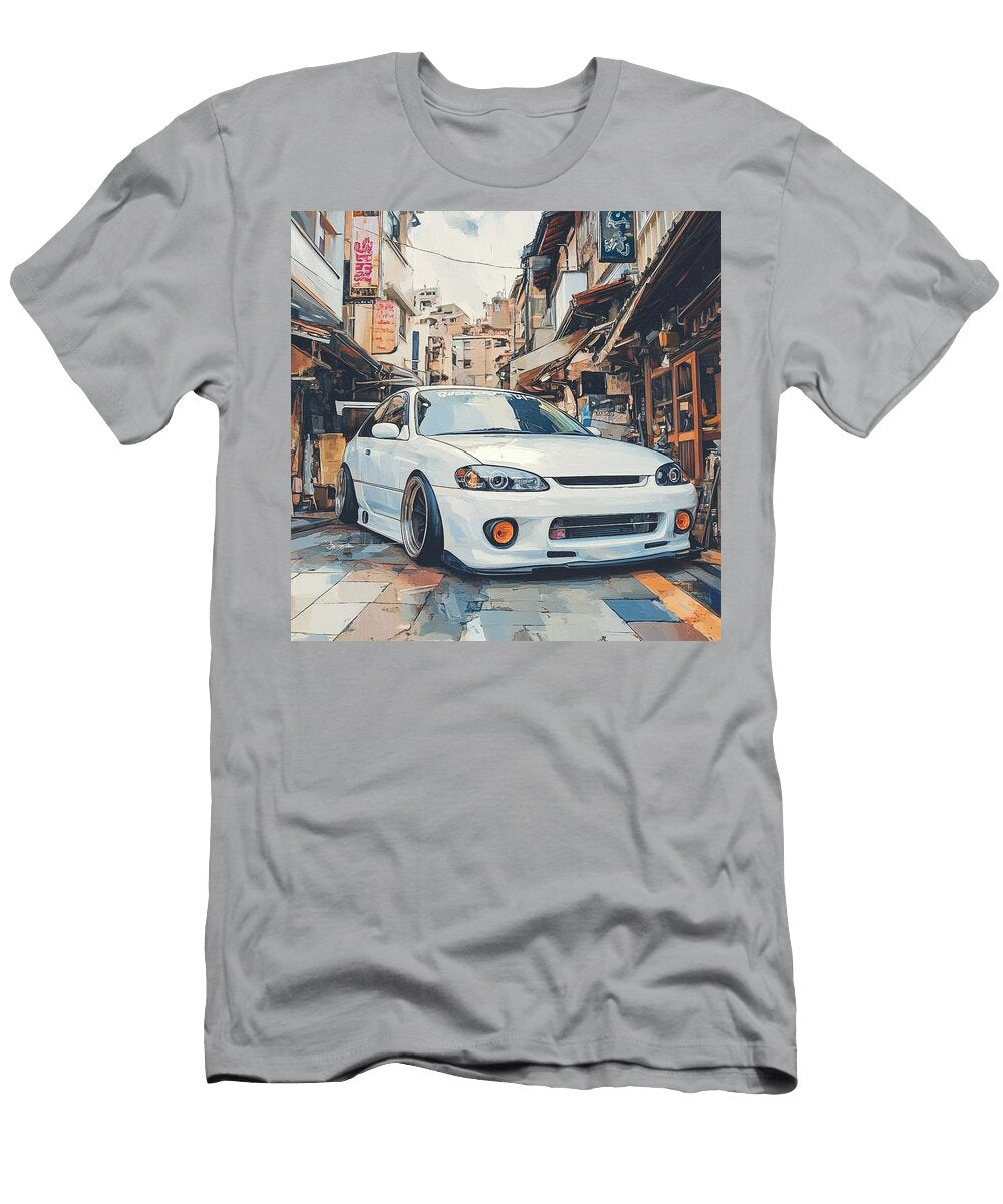 Japanese Street Urban Scene Mazda 3 2003 Japan Hatchback Jdm Car White Car Grayson Sheppard T-Shirt