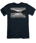 Jasper Waterfall Peaks Sunrise Black and White Adam Jewell T-Shirt