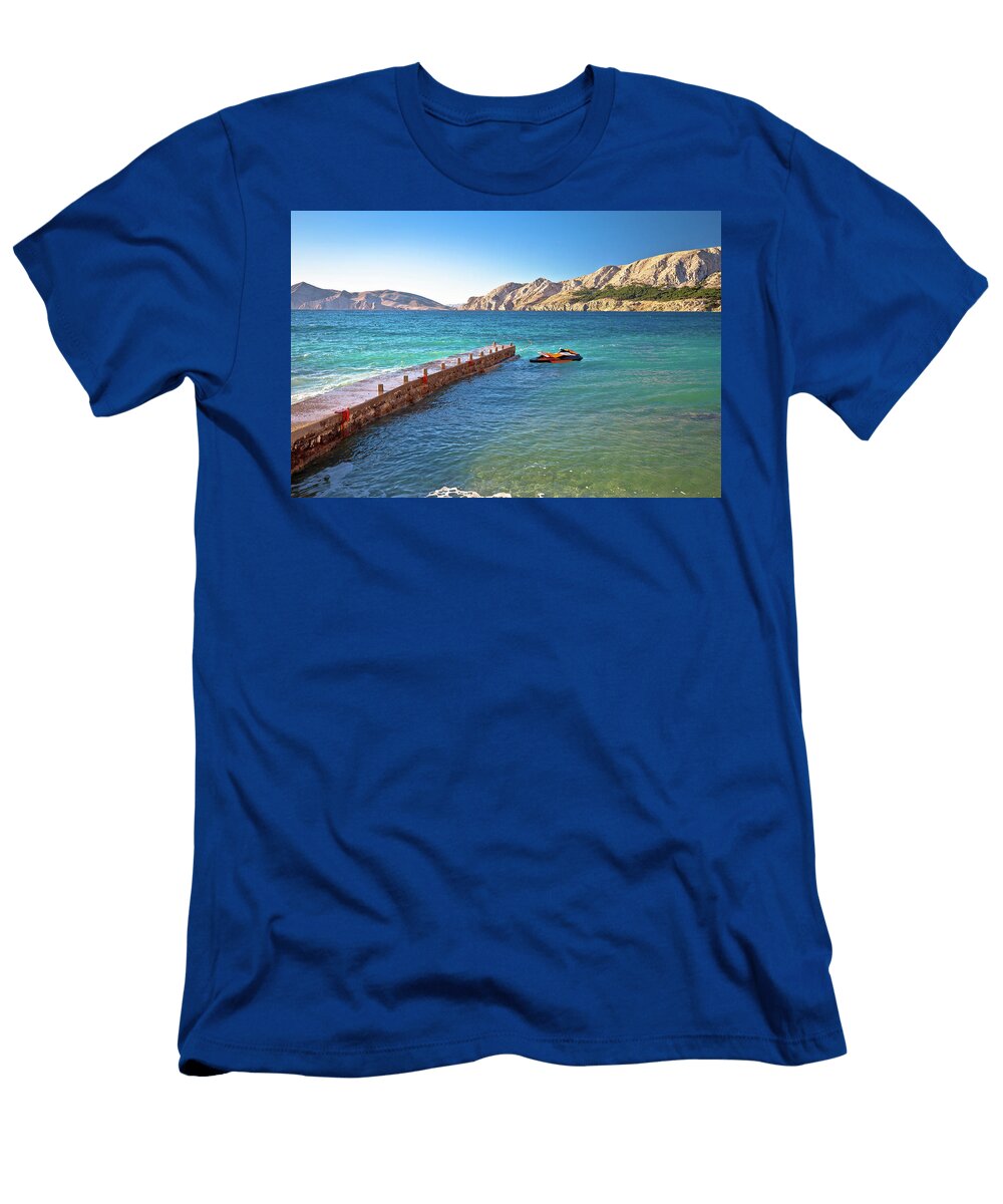 Jet Ski Scooter on Turquoise Beach in Baska Brch Photography T-Shirt