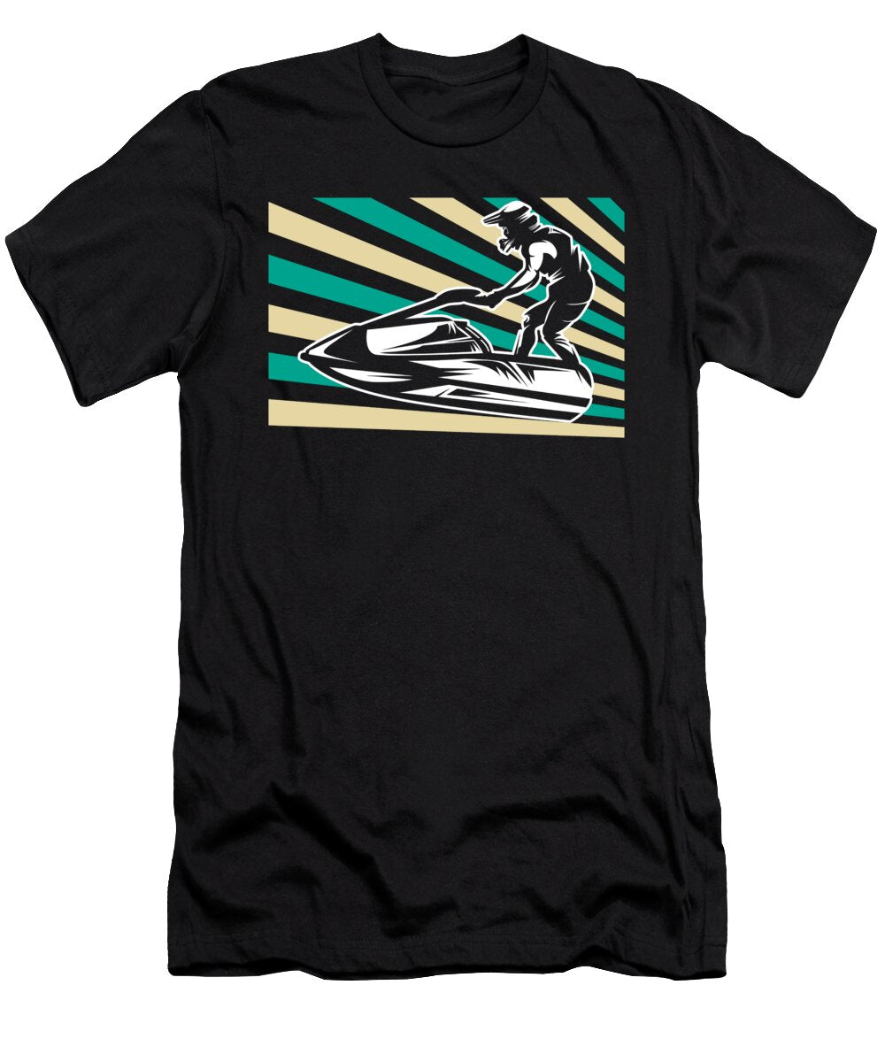 Jetski Watersports Boatercycle Watercraft Skier Swimmer Retro Jetski Gift Thomas Larch T-Shirt