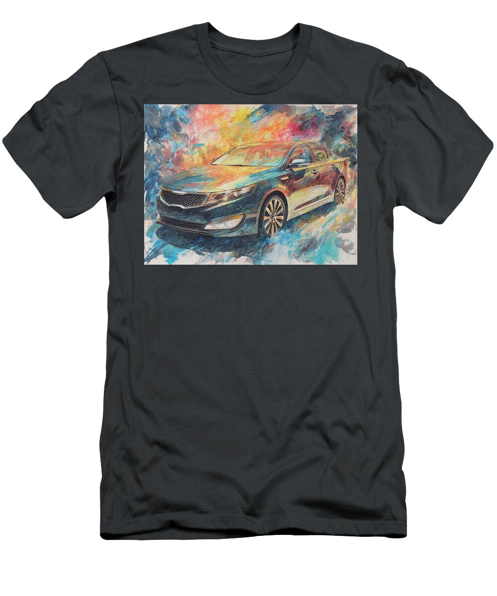 Kia Cadenza 2013 Sedan Colorful Art Abstract Car Colorful Abstract Car Painting Hollie Love T-Shirt